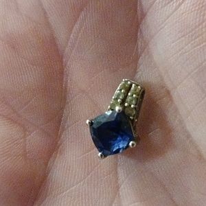 Sterling Silver Sapphire Pendant (only pendant)